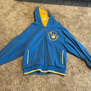 Milwaukee brewer Mitchell and ness zip up